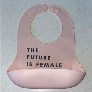 Pink Silicone Bib‎ with Slogan